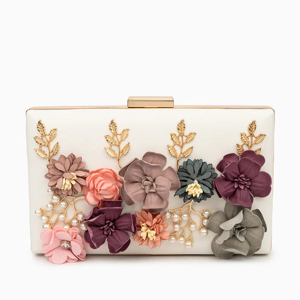 BOLSO DE MANO CON FLOR JULIETA